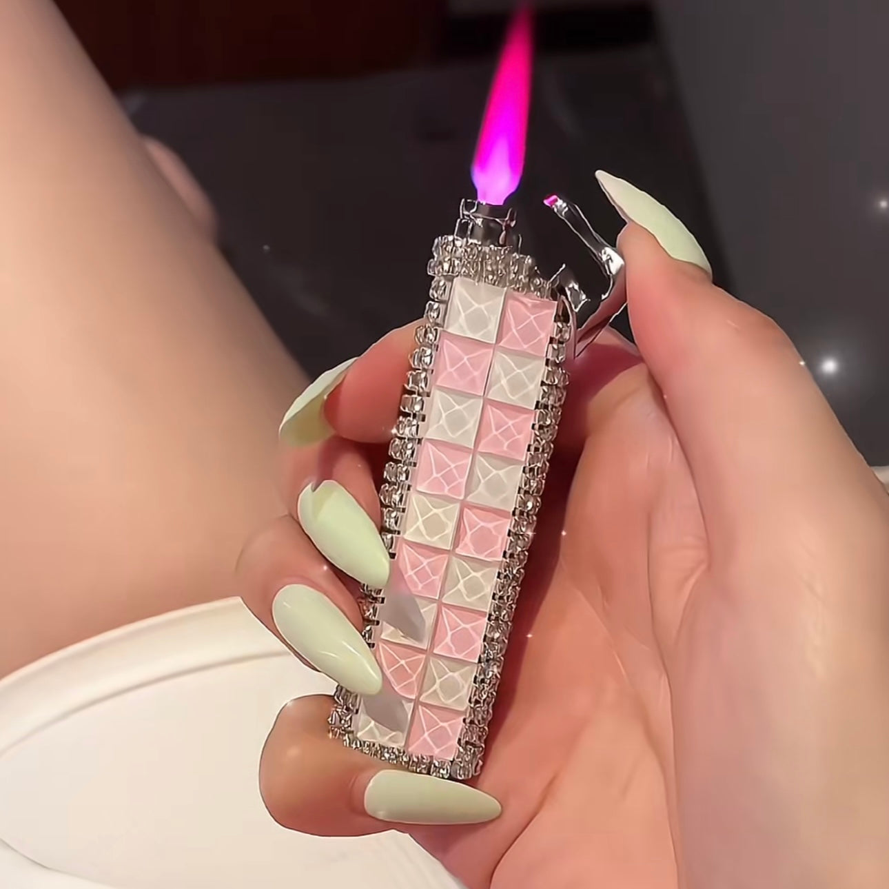 Artisan Crystal-Encrusted Lighter – Handmade Gold Plated, Gift Box Included