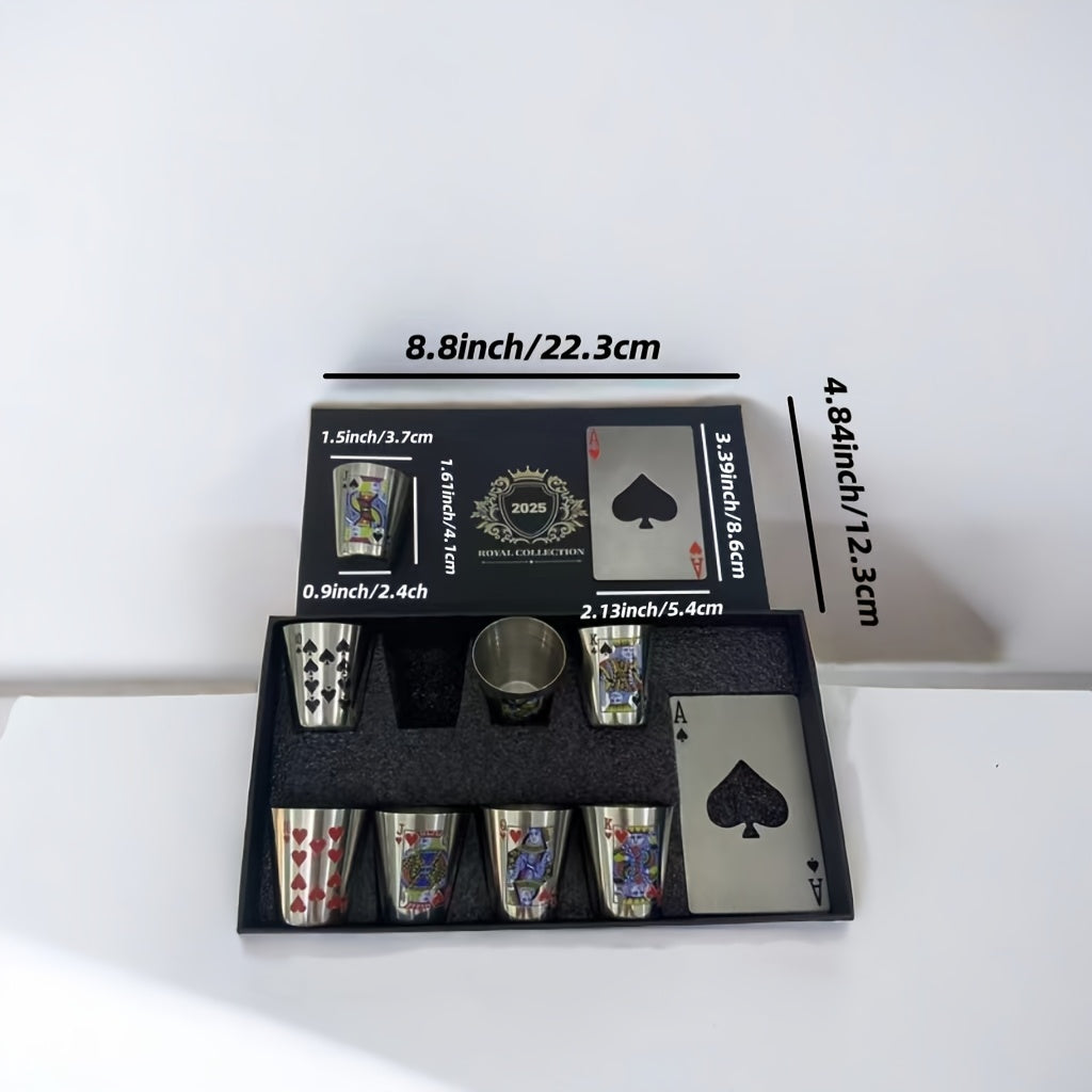 1 box of whiskey glasses • 8 stainless steel whiskey glasses and 2 bottle openers • Yes 2025 Good luck