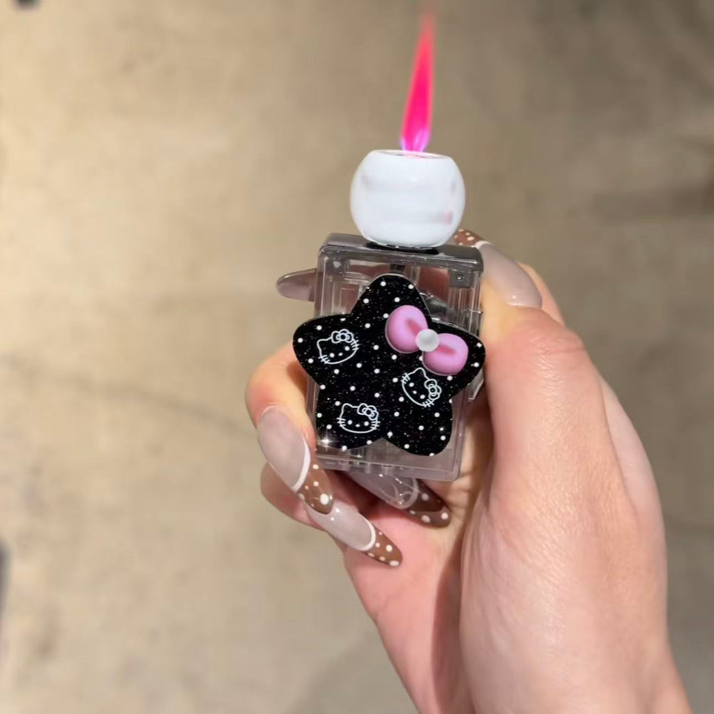 Cartoon-style Windproof Transparent Spinning Top Lighter