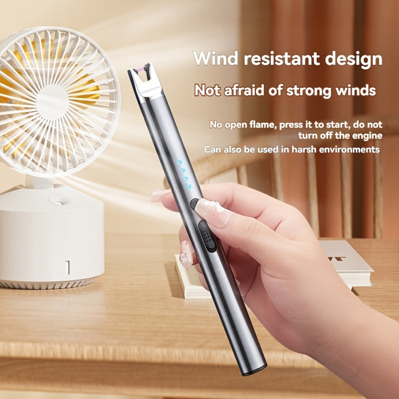 [Extended Candle Lighter] Rechargeable Arc Lighter | USB Electronic Lighter with LED Display | Outdoor Kitchen Tool for Candles, Gas Stoves, Camping, Barbecue